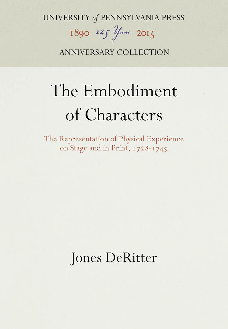 Cover image for The Embodiment of Characters ISBN 9780812232653